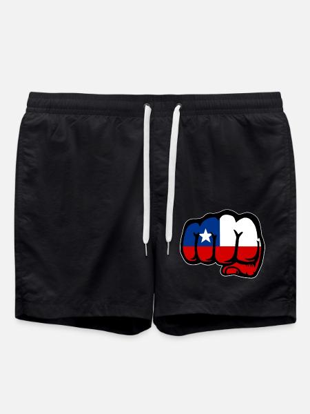 Chile Flag Fist - Swim Trunks - black