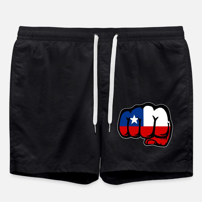 Chile Flagge Faust - Badeshorts - Schwarz