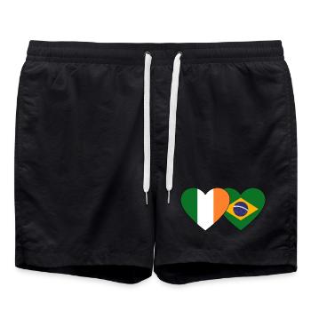 Drapeau de l’Irlande Brésil Coeur - Short de bain - noir - Devant - AI Model Male 185 light (185cm)