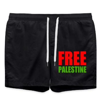 Free palestine - Badeshorts - Schwarz - Vorne - AI Model Male 185 light (185cm)