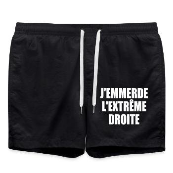 j'emmerde l'extreme droite - Short de bain - noir - Devant - AI Model Male 185 light (185cm)