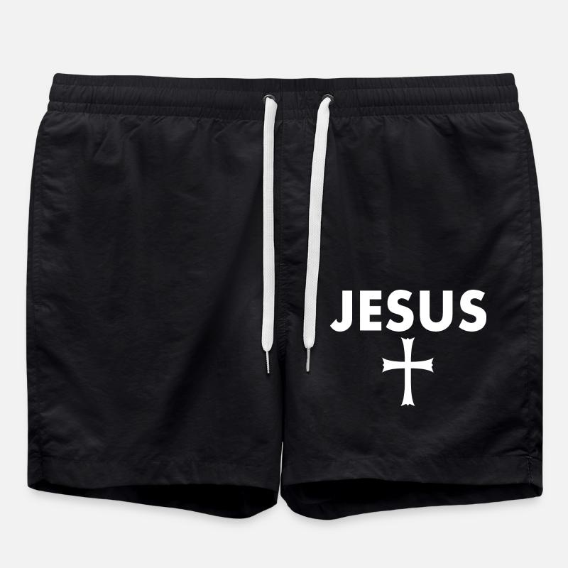 Jesus kreuz - Badeshorts - Schwarz