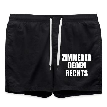 Zimmerer gegen rechts - Badeshorts - Schwarz - Vorne - AI Model Male 185 light (185cm)