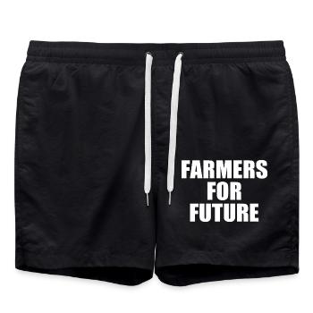 farmers for future - Short de bain - noir - Devant - AI Model Male 185 light (185cm)