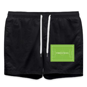 FREISTOSS - Fußball Statement - Badeshorts - Schwarz - Vorne - AI Model Male 185 light (185cm)