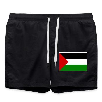 Free palestine - Swim Trunks - black - Front - AI Model Male 185 light (185cm)