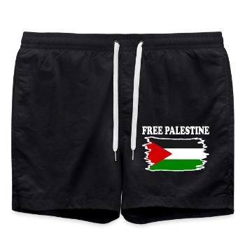 Free palestine - Swim Trunks - black - Front - AI Model Male 185 light (185cm)