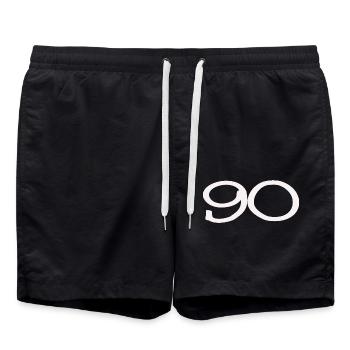 90. 90 YEARS. 90TH ANNIVERSARY. 90TH ANNIVERSARY. - Swim Trunks - black - Front - AI Model Male 185 light (185cm)
