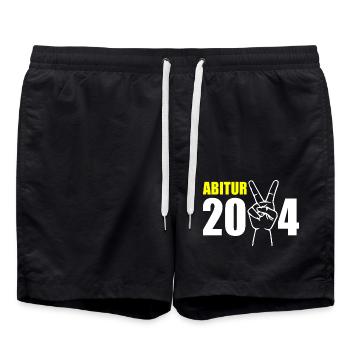 Abitur 2024 - Badeshorts - Schwarz - Vorne - AI Model Male 185 light (185cm)