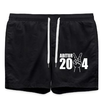 Abitur 2024 - Badeshorts - Schwarz - Vorne - AI Model Male 185 light (185cm)