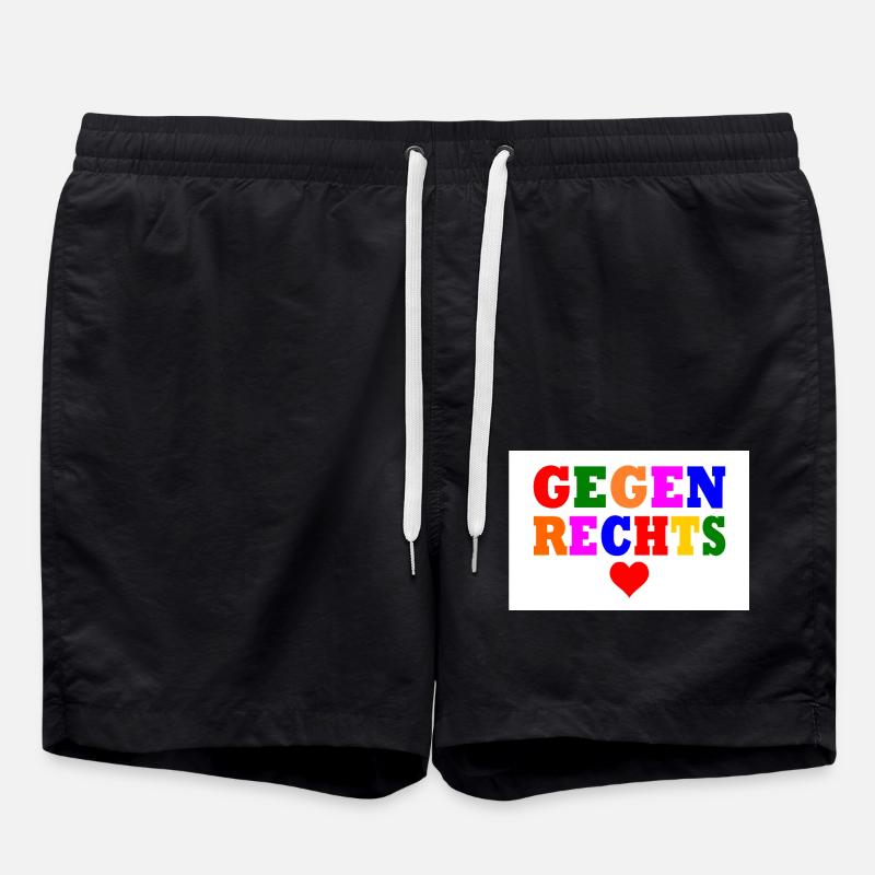 Gegen rechts - Badeshorts - Schwarz