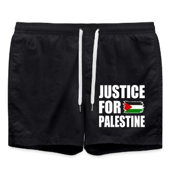 Justice for palestine - Badeshorts - Schwarz - Vorne - AI Model Male 185 light (185cm)