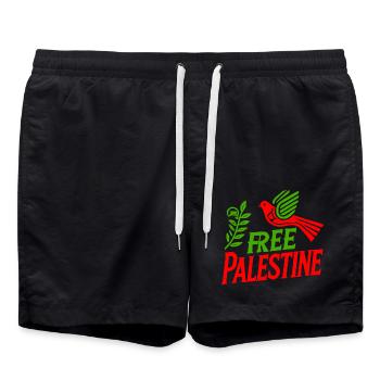 Free palestine - Badeshorts - Schwarz - Vorne - AI Model Male 185 light (185cm)