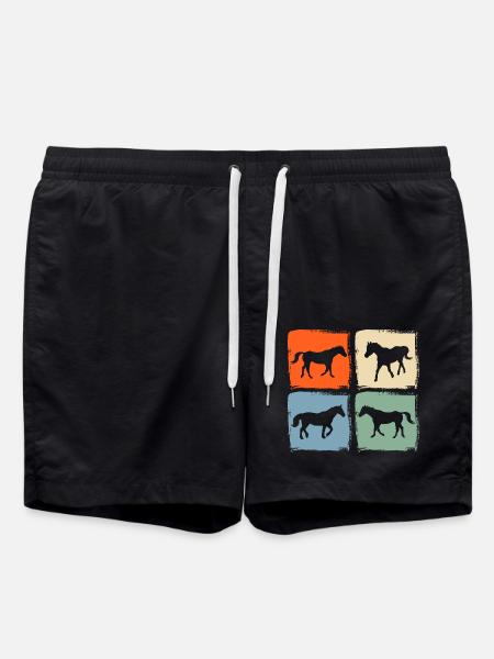 Riding Horse - Swim Trunks - black