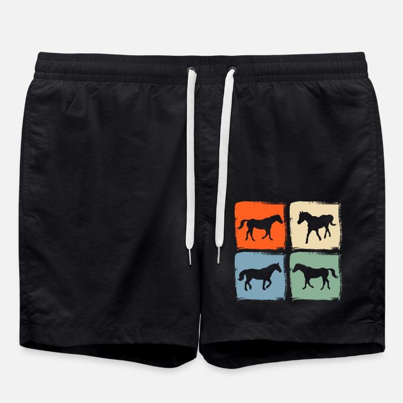 Reiten Pferd - Badeshorts - Schwarz