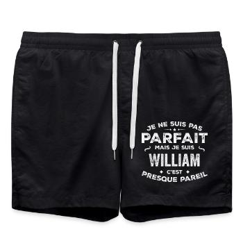 William Un Prénom, Une Histoire, Une Personnalité - Short de bain - noir - Devant - AI Model Male 185 light (185cm)