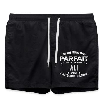 Ali Un Prénom, Une Histoire, Une Personnalité - Short de bain - noir - Devant - AI Model Male 185 light (185cm)
