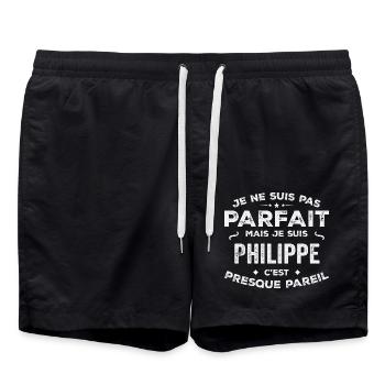 Philippe Un Prénom, Une Histoire, Une Personnalité - Short de bain - noir - Devant - AI Model Male 185 light (185cm)
