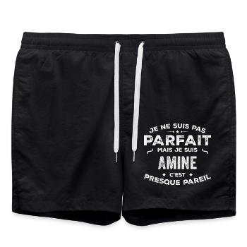 Amine A first name, a story, a personality - Swim Trunks - black - Front - AI Model Male 185 light (185cm)