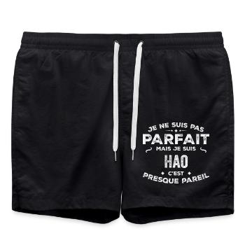 Hao Ein Vorname, eine Geschichte, eine Persönlichkeit - Badeshorts - Schwarz - Vorne - AI Model Male 185 light (185cm)