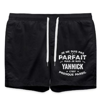 Yannick Un Prénom, Une Histoire, Une Personnalité - Short de bain - noir - Devant - AI Model Male 185 light (185cm)