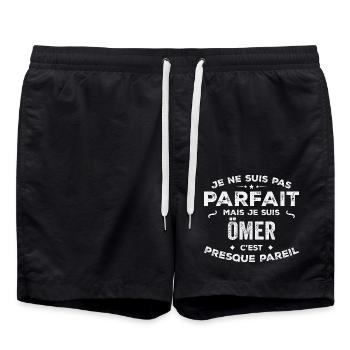 Omer a first name, a story, a personality - Swim Trunks - black - Front - AI Model Male 185 light (185cm)