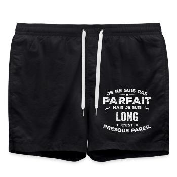 Long A name, a story, a personality - Swim Trunks - black - Front - AI Model Male 185 light (185cm)
