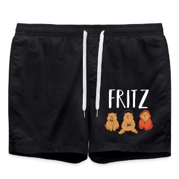 Gamer Zocker Zocken Gaming Fritz - Badeshorts - Schwarz - Vorne - AI Model Male 185 light (185cm)