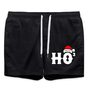 HoHoHo Christmas - Swim Trunks - black - Front - AI Model Male 185 light (185cm)