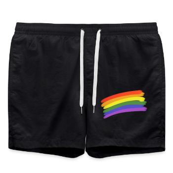 LGBTQ - Badeshorts - Schwarz - Vorne - AI Model Male 185 light (185cm)
