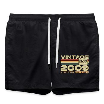Vintage 2009 Retro Vintage Birthday Gift - Swim Trunks - black - Front - AI Model Male 185 light (185cm)