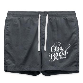 Opa backt das schon - unser backender Opa - Badeshorts - Anthrazit - Vorne - AI Model Male 185 light (185cm)