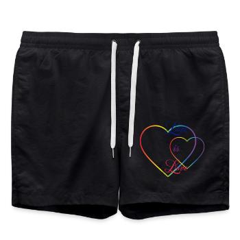 Love is Love - Swim Trunks - black - Front - AI Model Male 185 light (185cm)