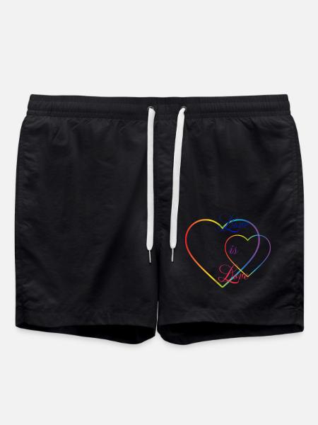 Love is Love - Swim Trunks - black