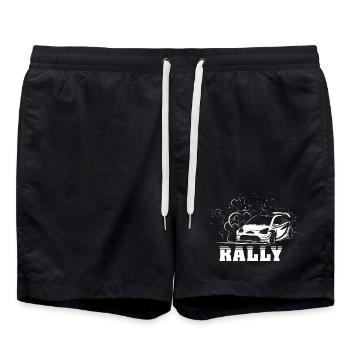 rally racing dirt drifting offroad cross Autos - Badeshorts - Schwarz - Vorne - AI Model Male 185 light (185cm)