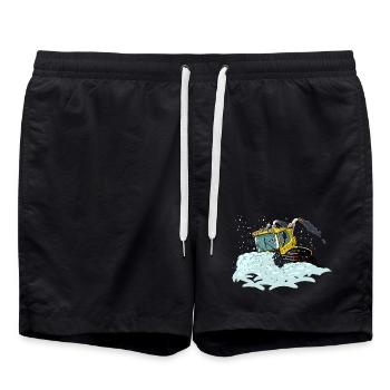 pelle à neige jaune - Short de bain - noir - Devant - AI Model Male 185 light (185cm)