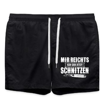 Schnitzen - Badeshorts - Schwarz - Vorne - AI Model Male 185 light (185cm)