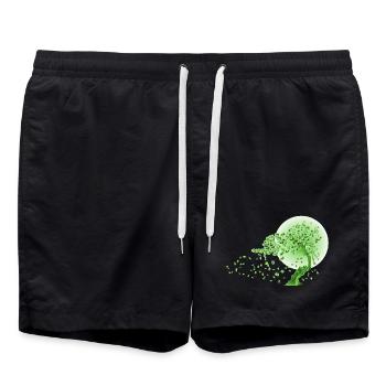 Japan Japanese Fashion Bonsai Moon Fantasy - Swim Trunks - black - Front - AI Model Male 185 light (185cm)