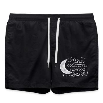 Love you to the moon and back - Swim Trunks - black - Front - AI Model Male 185 light (185cm)