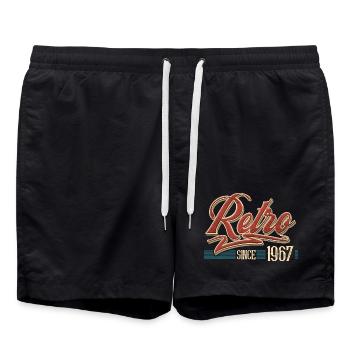 Retro 1967 Vintage Year of construction Birthday Vintage - Swim Trunks - black - Front - AI Model Male 185 light (185cm)