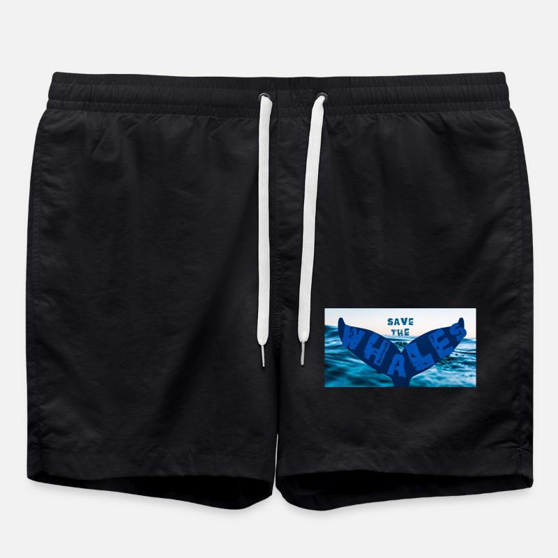 Save the whales - Badeshorts - Schwarz