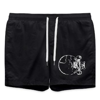 Skateboard Skizze - Badeshorts - Schwarz - Vorne - AI Model Male 185 light (185cm)