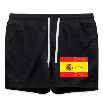 Drapeau de l’Espagne Supein - Short de bain - noir - Devant - AI Model Male 185 light (185cm)