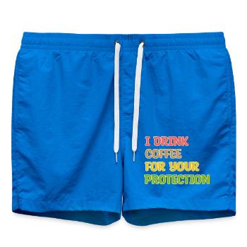 Coffee Drinking Statement Coffee Drinker Humorous - Swim Trunks - cobalt blue - Front