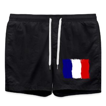 France, French - Swim Trunks - black - Front - AI Model Male 185 light (185cm)