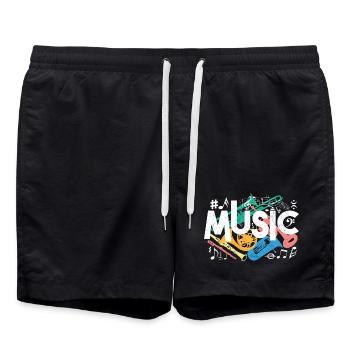 Style graffiti musical – Ambiances sonores colorées - Short de bain - noir - Devant - AI Model Male 185 light (185cm)