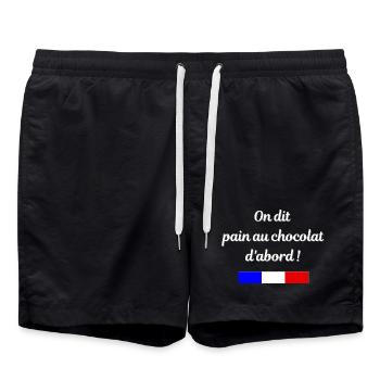 On dit pain au chocolat d'abord - Short de bain - noir - Devant - AI Model Male 185 light (185cm)