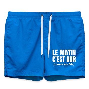 pas du matin, grincheux le matin, rater le réveil - Short de bain - cobalt blue - Devant