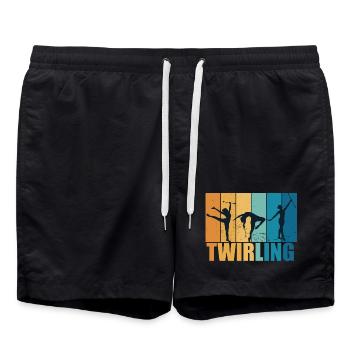 Baton Twirling Sport Vintage Geschenk - Badeshorts - Schwarz - Vorne - AI Model Male 185 light (185cm)