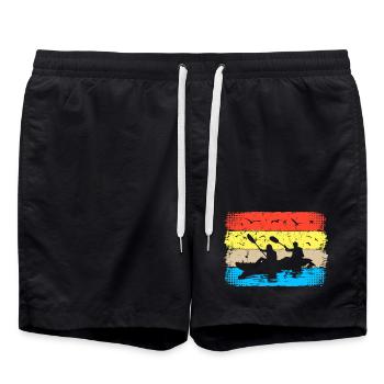 Retro Kayak - Kayaking - Kanusport & Rudersport - Badeshorts - Schwarz - Vorne - AI Model Male 185 light (185cm)